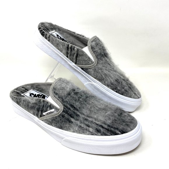 Vans Classic Slip On M Gray Women's Size Casual White Canvas Wool VN0A4P3U8O9 - Picture 1 of 10